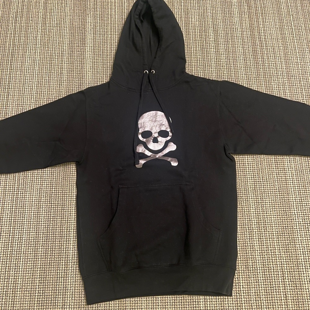 SoulCycle Gunmetal Skull hoodie.